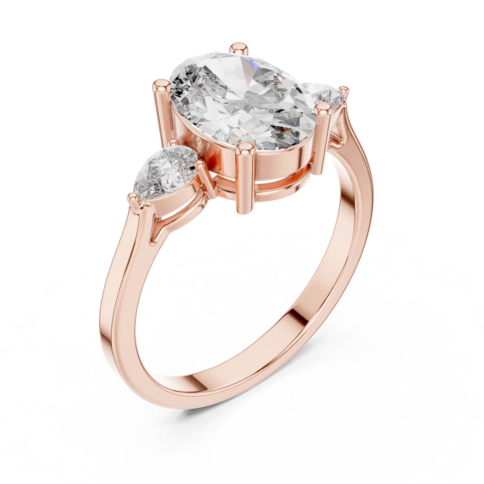 2.22 Ct. Oval Diamond Three-Stone Ring with Pear Side Stones (ALJLR-491) 11