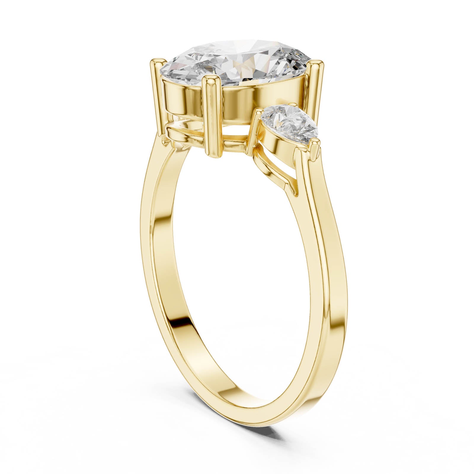 2.22 Ct. Oval Diamond Three-Stone Ring with Pear Side Stones (ALJLR-491) 5