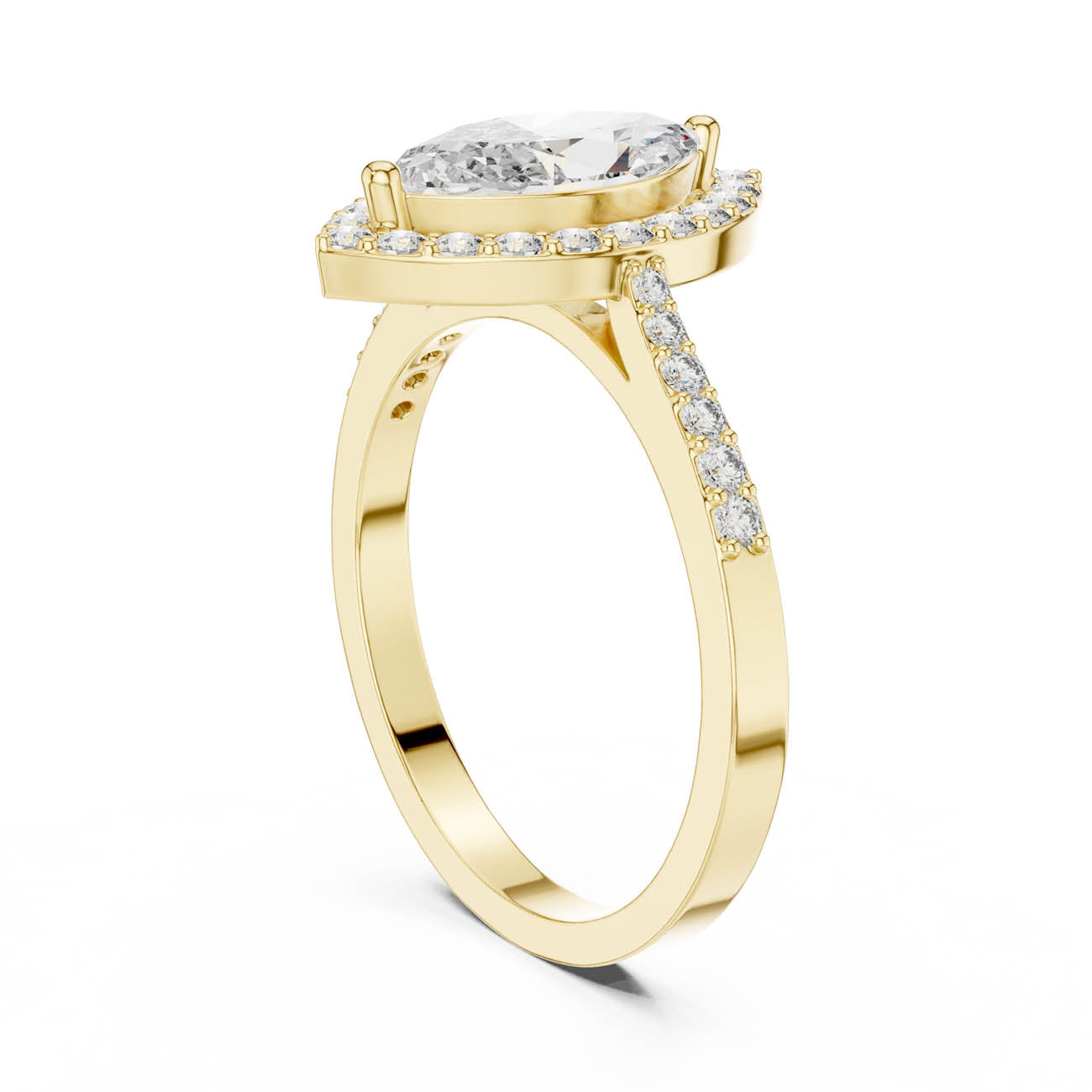 1.35 Ct. Marquise Halo Diamond Ring with Pavé Band (ALR-100) 3
