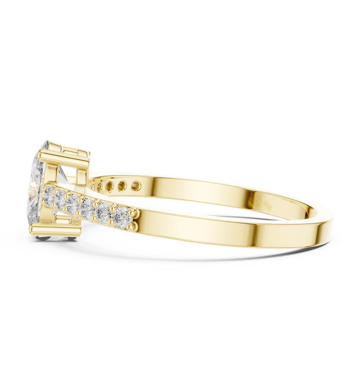 .84 Ct. Oval Cut Diamond Engagement Ring with Pavé Band (ALR-114) 4