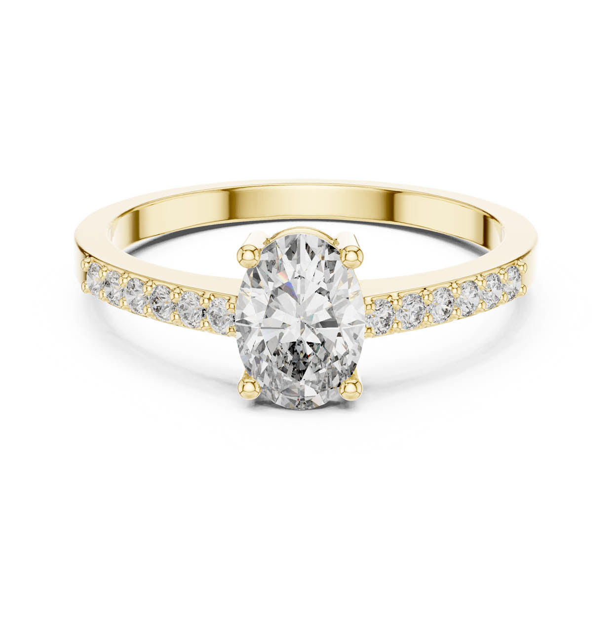 .84 Ct. Oval Cut Diamond Engagement Ring with Pavé Band (ALR-114) 5
