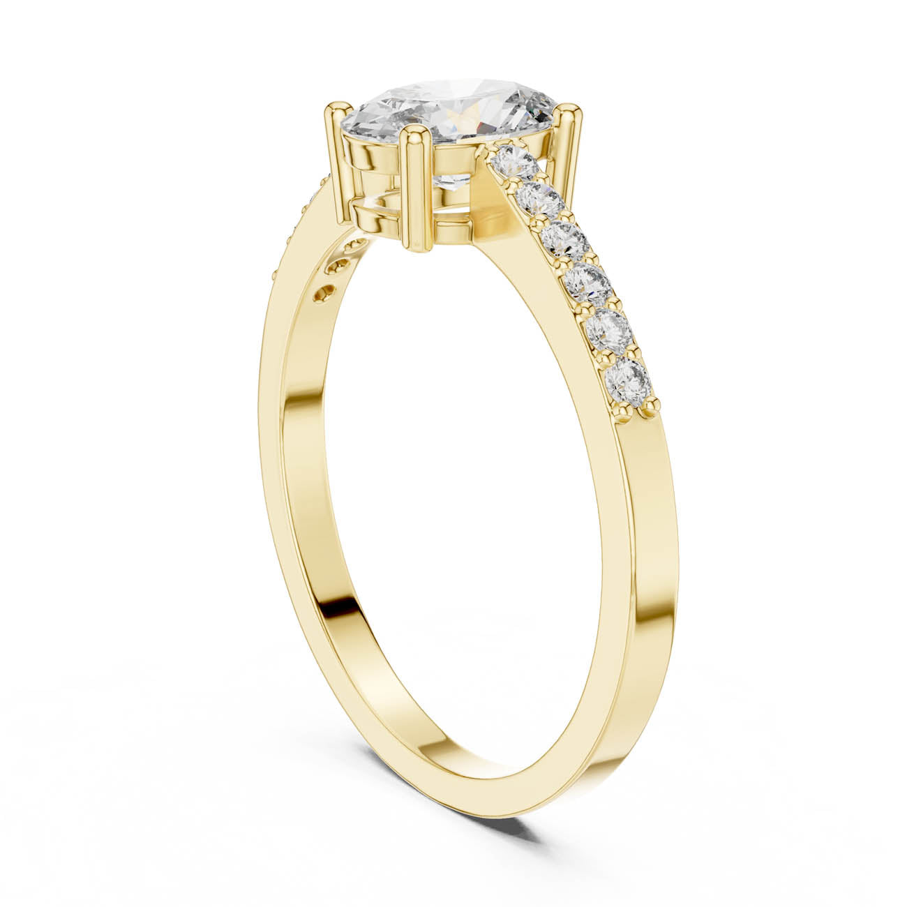 .84 Ct. Oval Cut Diamond Engagement Ring with Pavé Band (ALR-114) 3