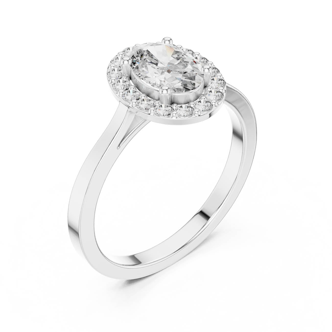 .94 Ct. Classic Oval Halo Diamond Ring (ALR-115) 6
