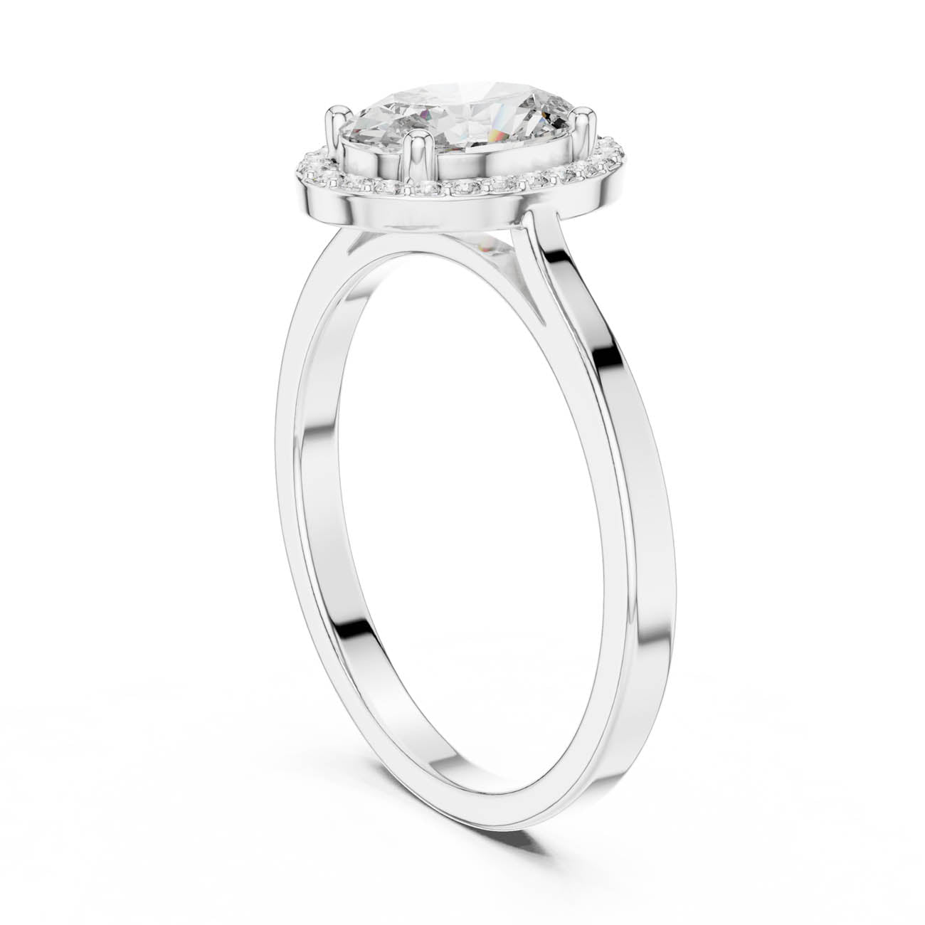 1.47 Ct. Oval Halo Diamond Ring (ALR-116) 9