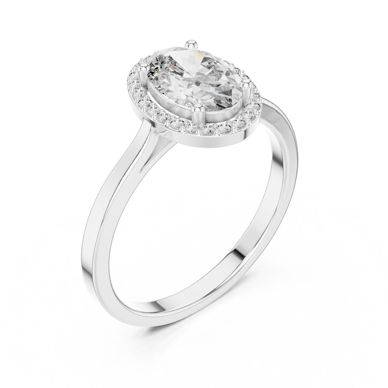 1.47 Ct. Oval Halo Diamond Ring (ALR-116) 8