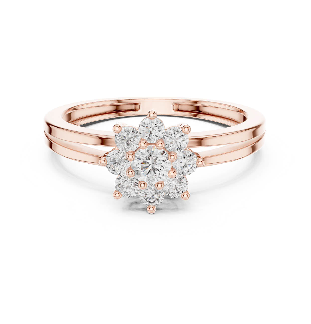 .35 Ct. Split Band Diamond Cluster Ring (ALR-141) 7
