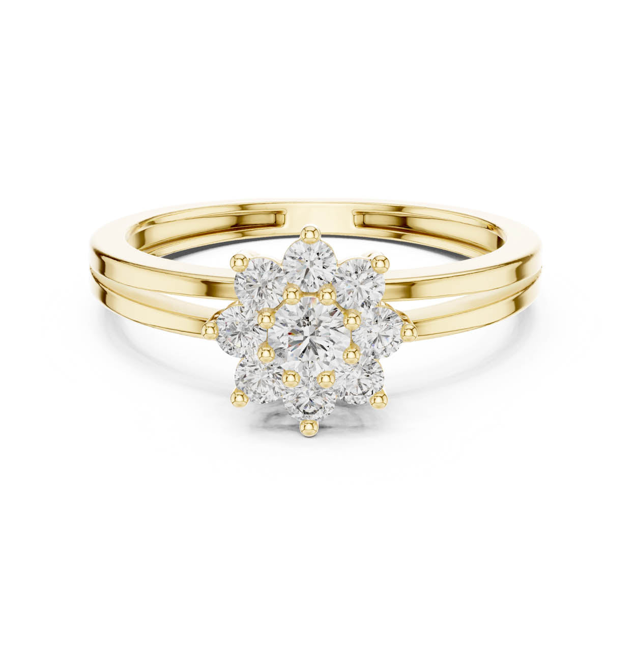 .35 Ct. Split Band Diamond Cluster Ring (ALR-141) 5