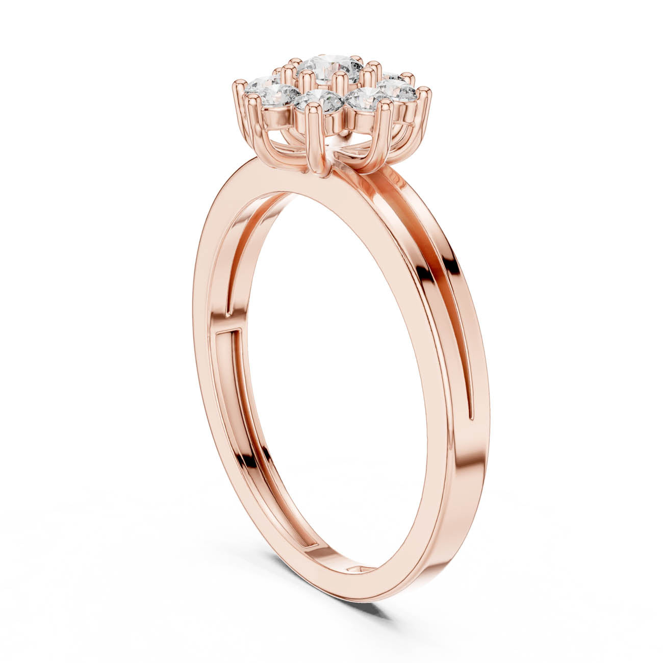 .35 Ct. Split Band Diamond Cluster Ring (ALR-141) 9
