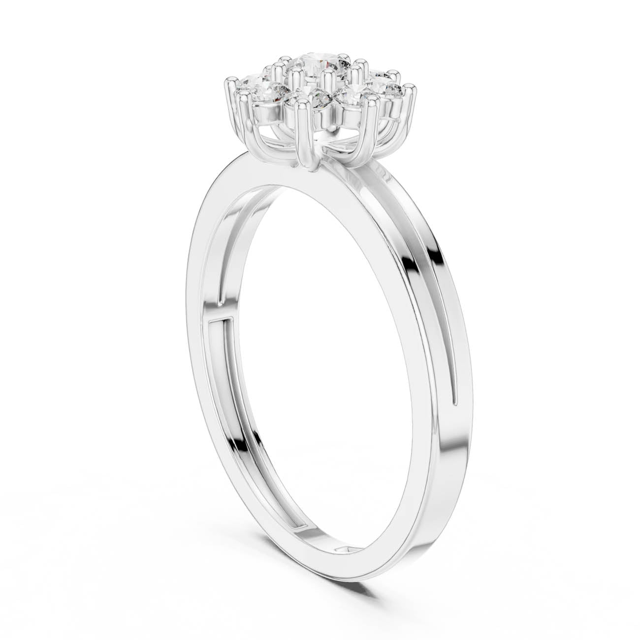 .35 Ct. Split Band Diamond Cluster Ring (ALR-141) 10