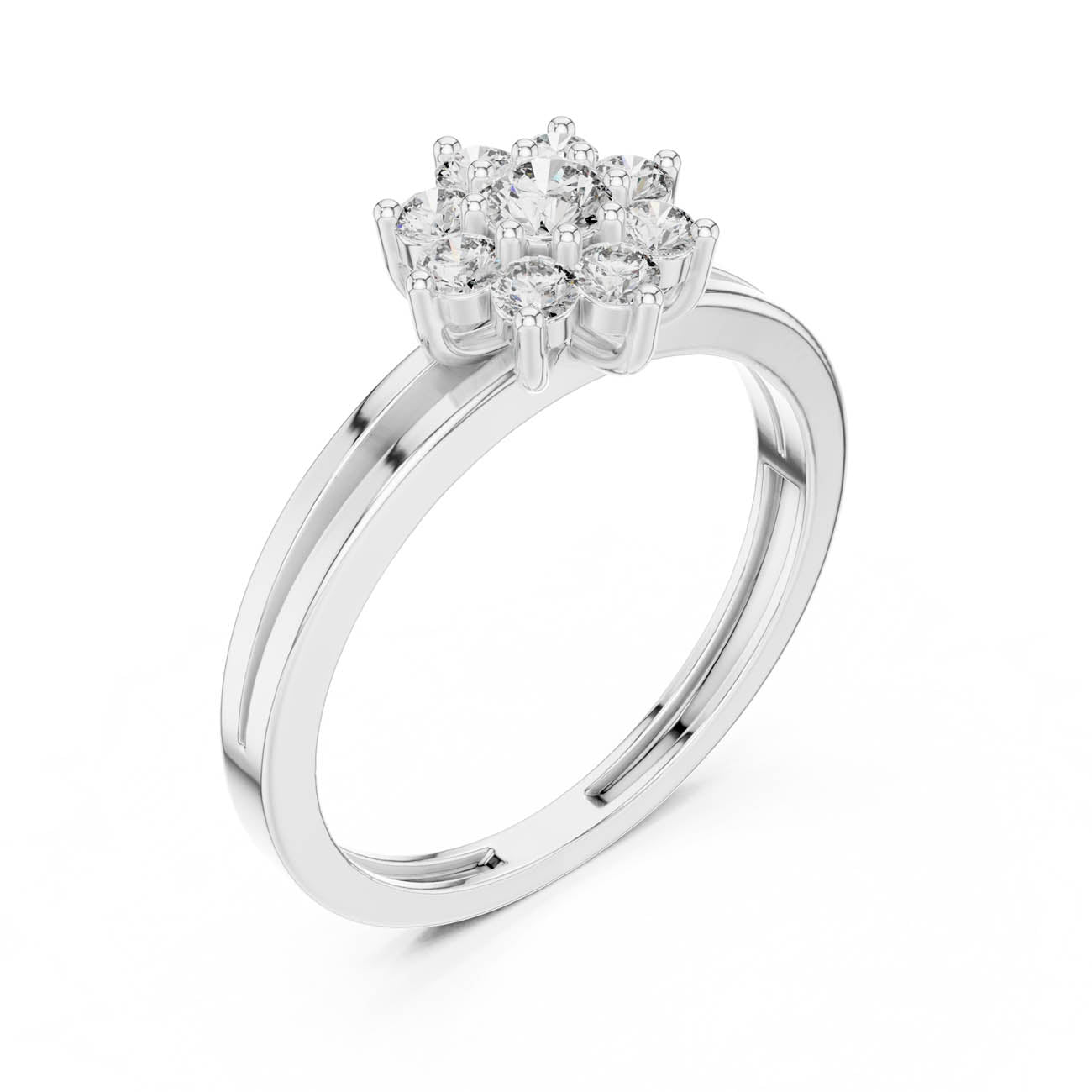 .35 Ct. Split Band Diamond Cluster Ring (ALR-141) 6