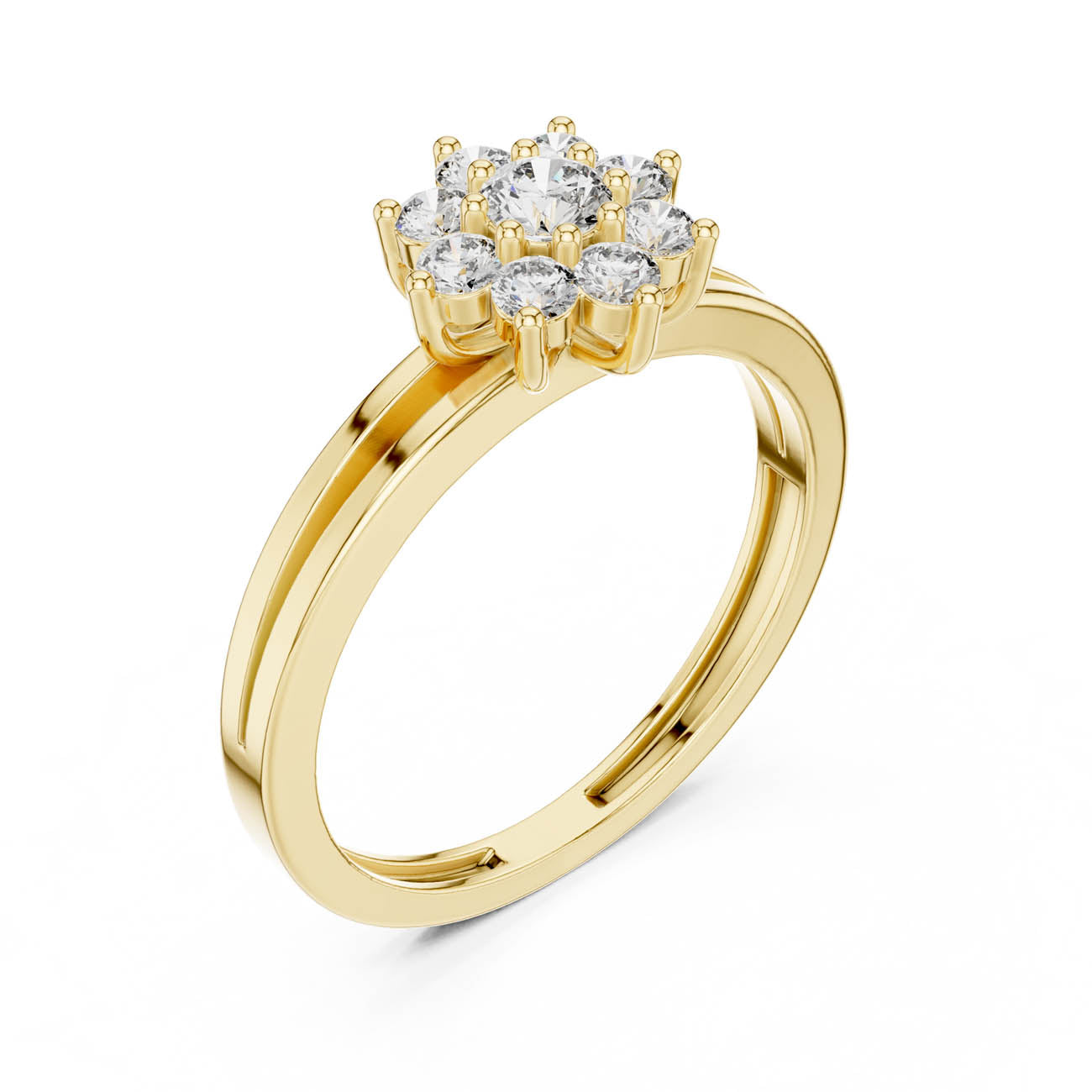 .35 Ct. Split Band Diamond Cluster Ring (ALR-141)