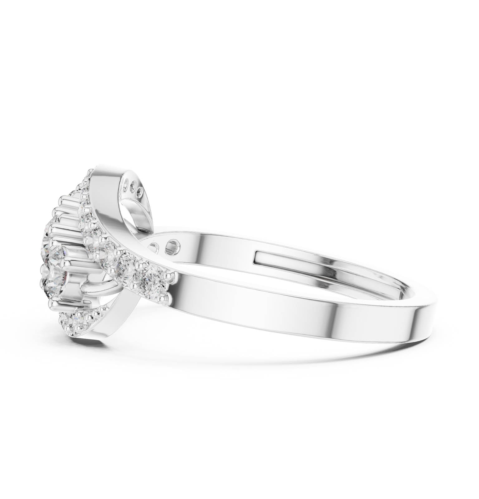 .53 Ct. Three-Stone Diamond Ring with Pavé Crossover Band (ALR-165) 6