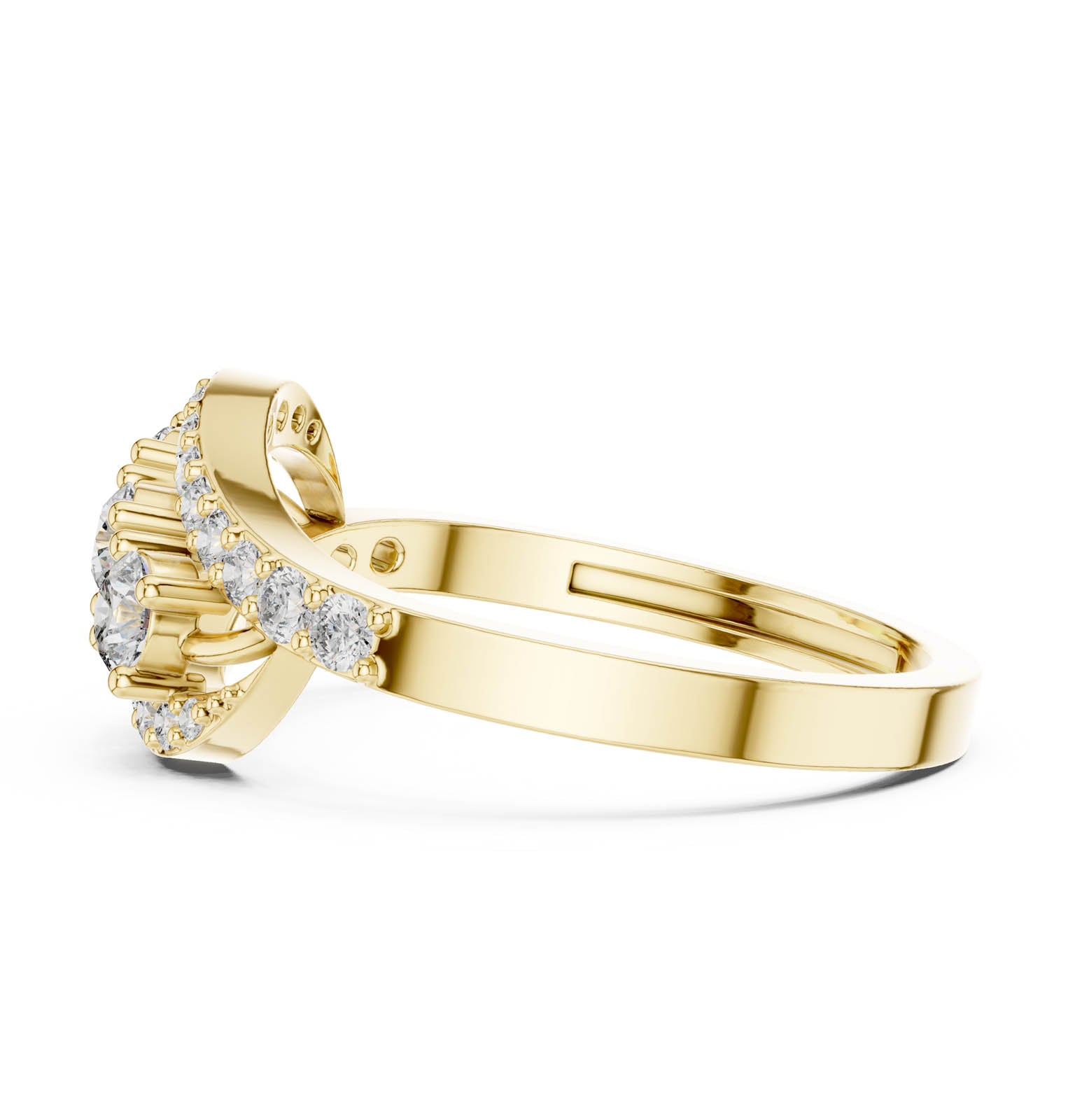 .53 Ct. Three-Stone Diamond Ring with Pavé Crossover Band (ALR-165) 7