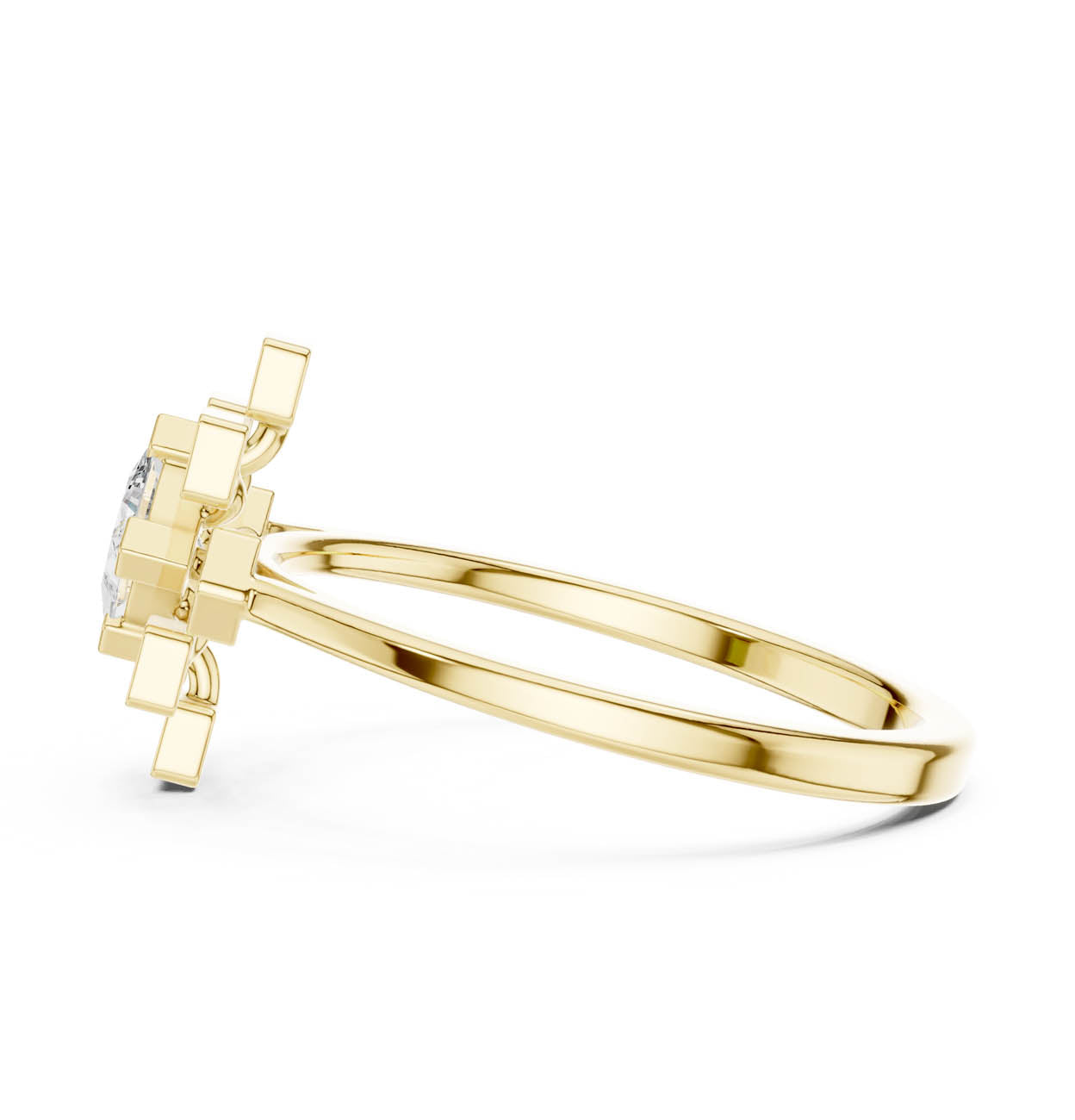 .27 Ct. Princess-Cut Diamond Ring with Geometric Square Accents (ALR-208) 4