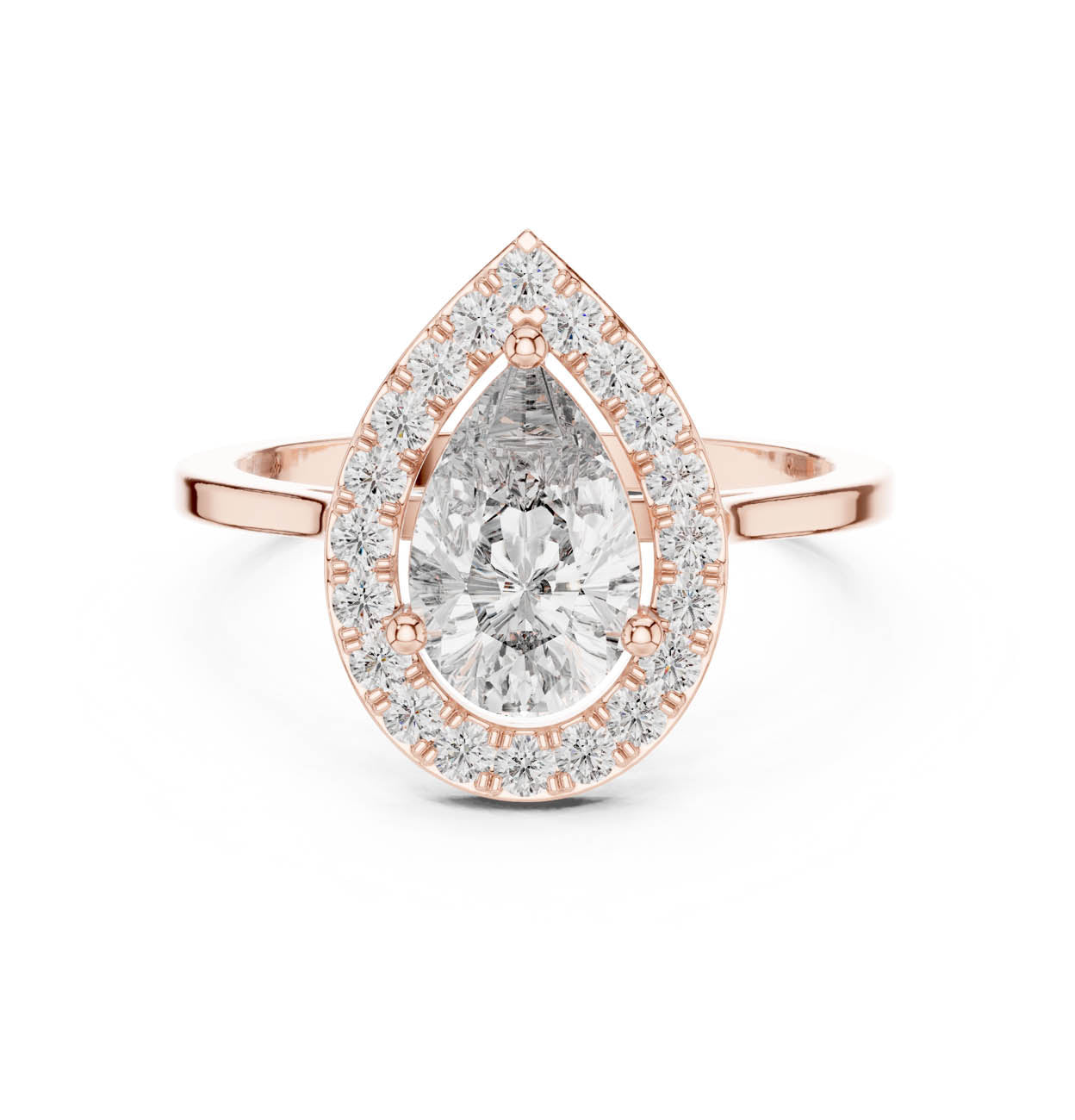 1.20 Ct. Pear Shaped Diamond Halo Engagement Ring (ALR-226) 7