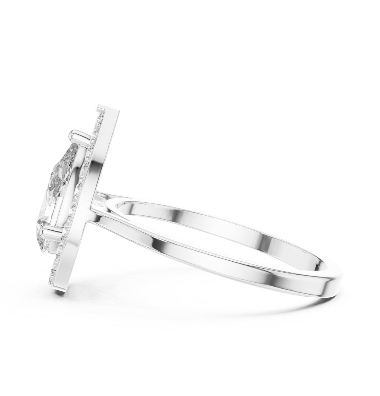 1.20 Ct. Pear Shaped Diamond Halo Engagement Ring (ALR-226) 11