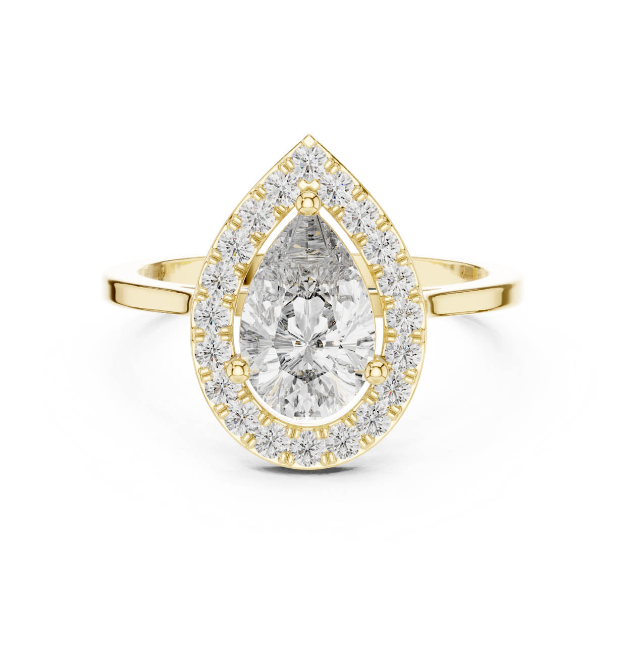 1.20 Ct. Pear Shaped Diamond Halo Engagement Ring (ALR-226) 5