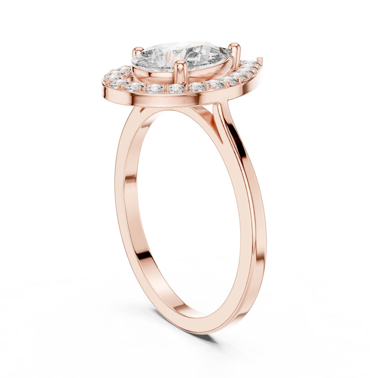 1.20 Ct. Pear Shaped Diamond Halo Engagement Ring (ALR-226) 10