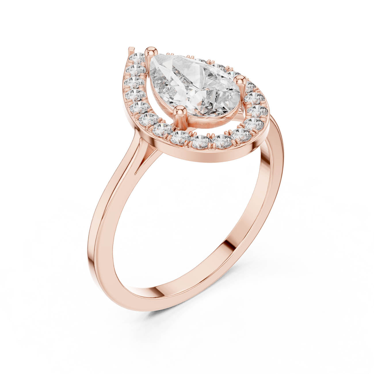 1.20 Ct. Pear Shaped Diamond Halo Engagement Ring (ALR-226) 8