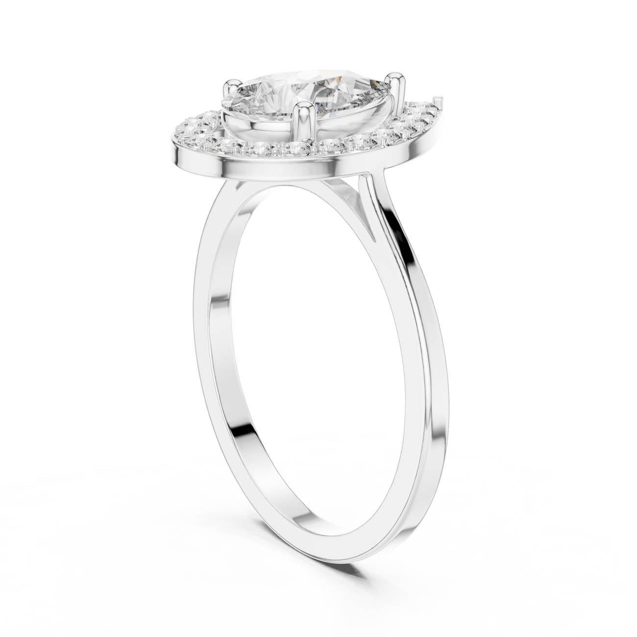 1.20 Ct. Pear Shaped Diamond Halo Engagement Ring (ALR-226) 9
