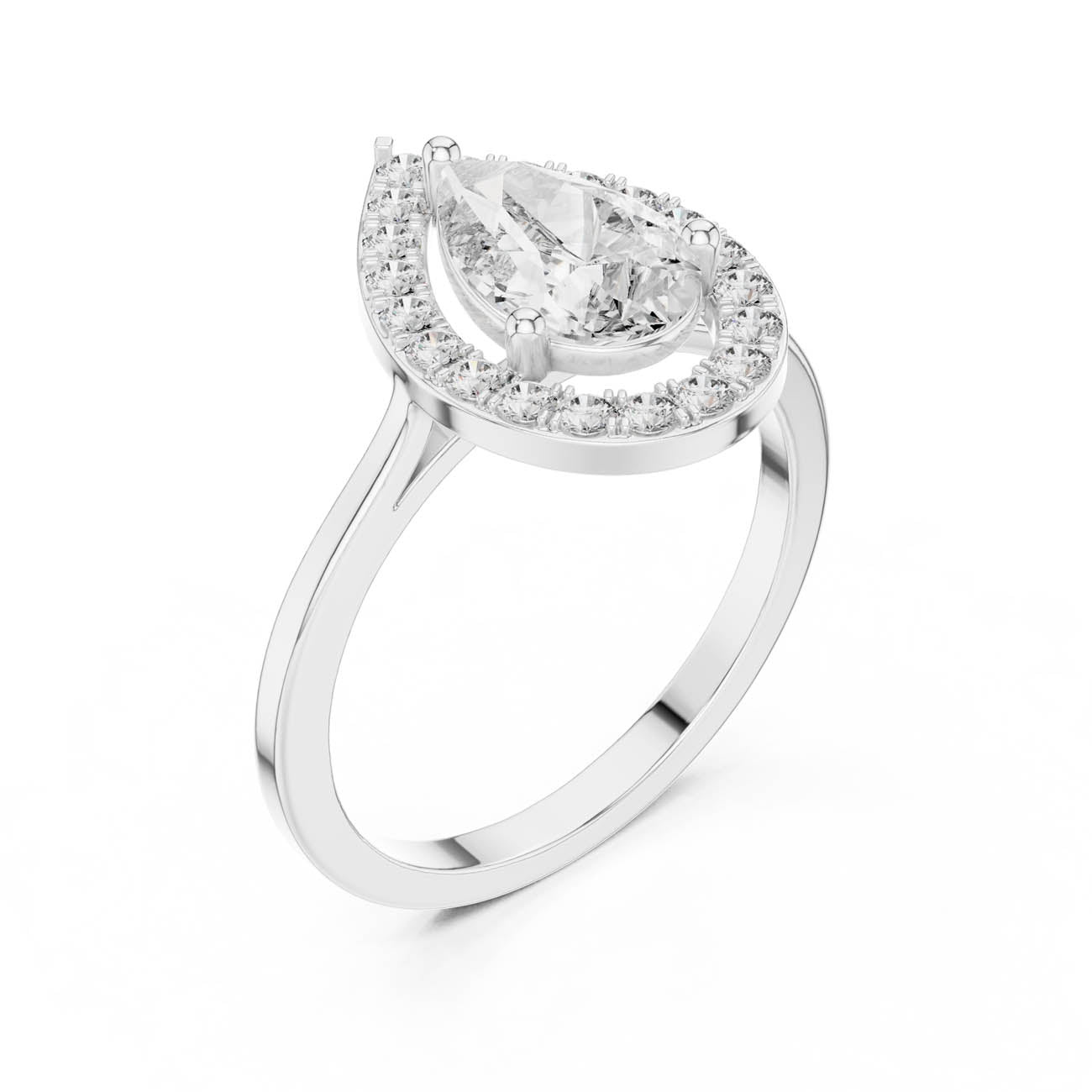 1.20 Ct. Pear Shaped Diamond Halo Engagement Ring (ALR-226) 6