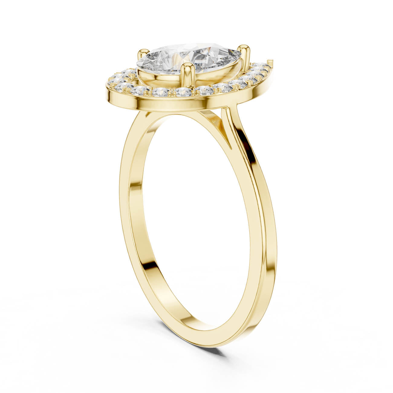 1.20 Ct. Pear Shaped Diamond Halo Engagement Ring (ALR-226) 3
