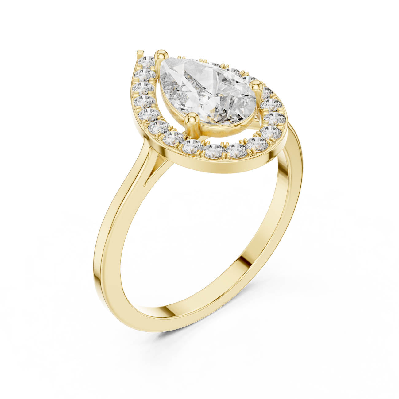 1.20 Ct. Pear Shaped Diamond Halo Engagement Ring (ALR-226)