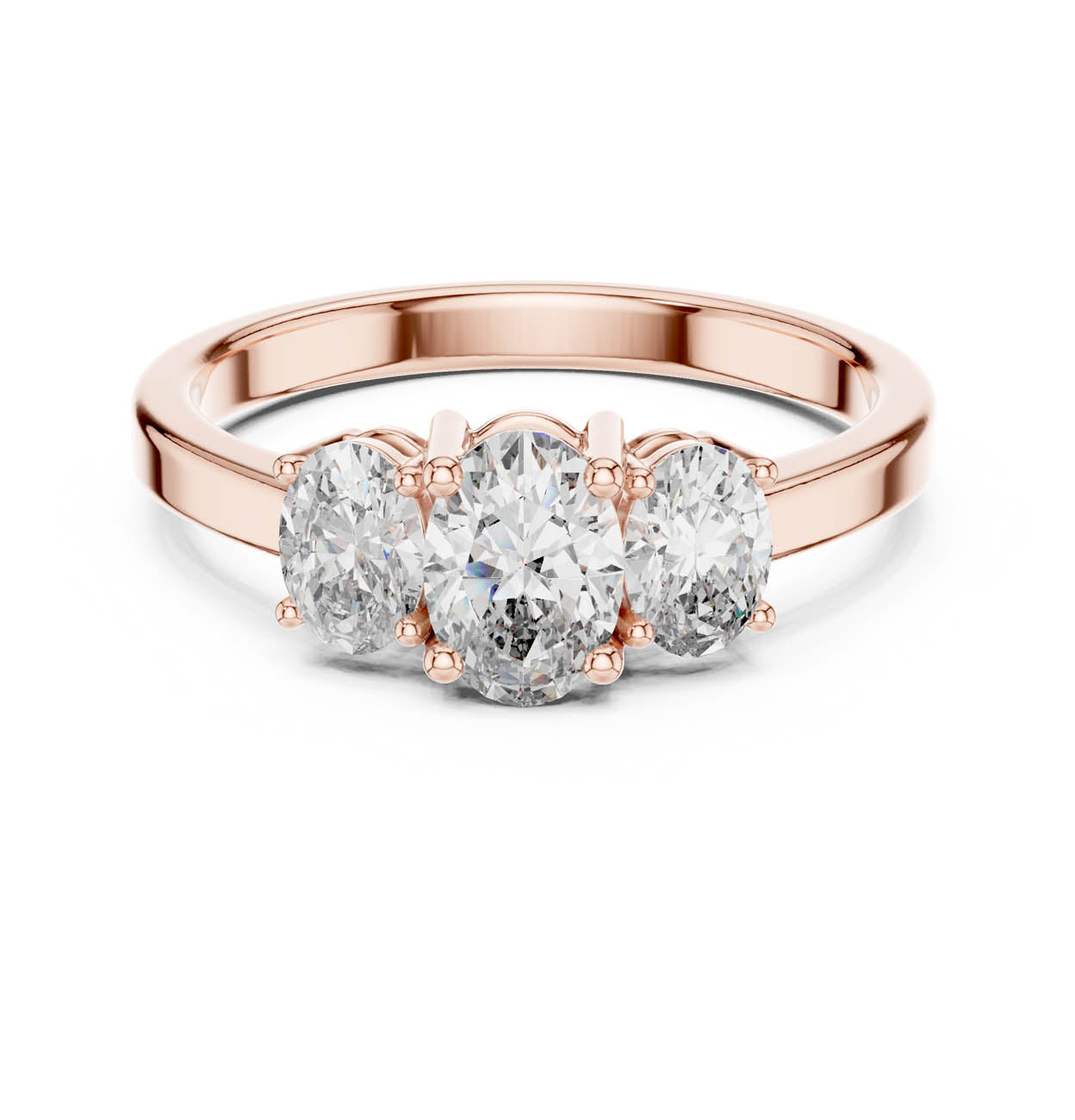 .95 Ct. Classic Three-Stone Oval Diamond Ring (ALR-29) 7