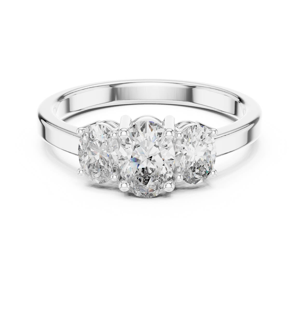 .95 Ct. Classic Three-Stone Oval Diamond Ring (ALR-29) 5