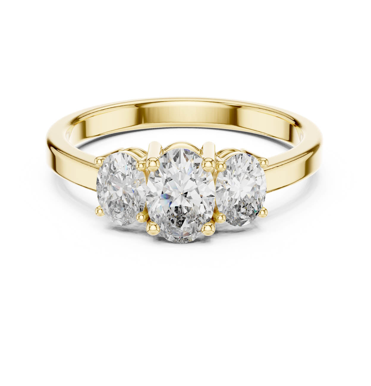 .95 Ct. Classic Three-Stone Oval Diamond Ring (ALR-29)
