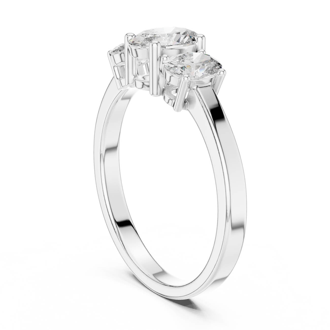 .95 Ct. Classic Three-Stone Oval Diamond Ring (ALR-29) 12