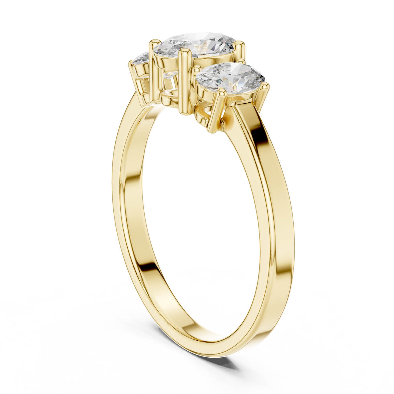 .95 Ct. Classic Three-Stone Oval Diamond Ring (ALR-29) 3