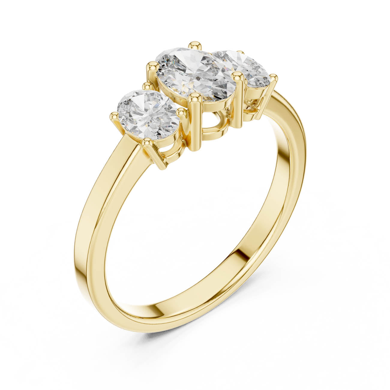 .95 Ct. Classic Three-Stone Oval Diamond Ring (ALR-29)