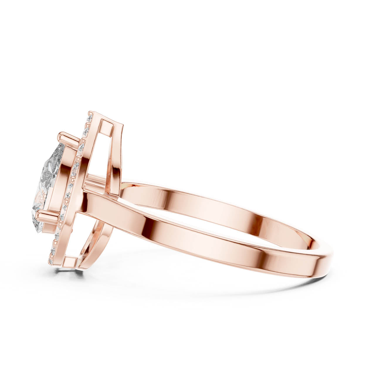.92 Ct. Pear-Shaped Diamond Halo Ring (ALR-30) 12