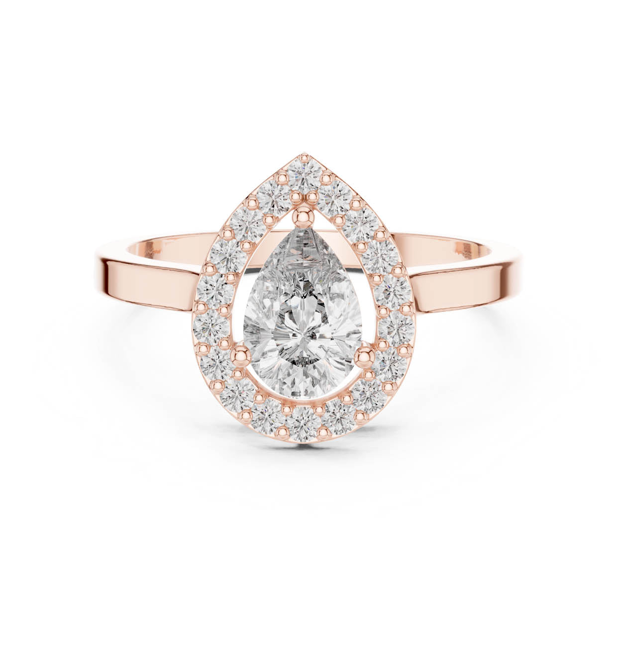 .92 Ct. Pear-Shaped Diamond Halo Ring (ALR-30) 7