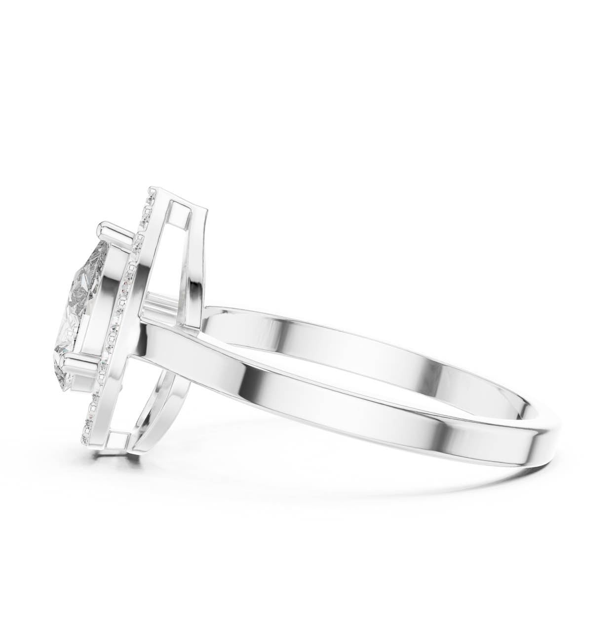 .92 Ct. Pear-Shaped Diamond Halo Ring (ALR-30) 11