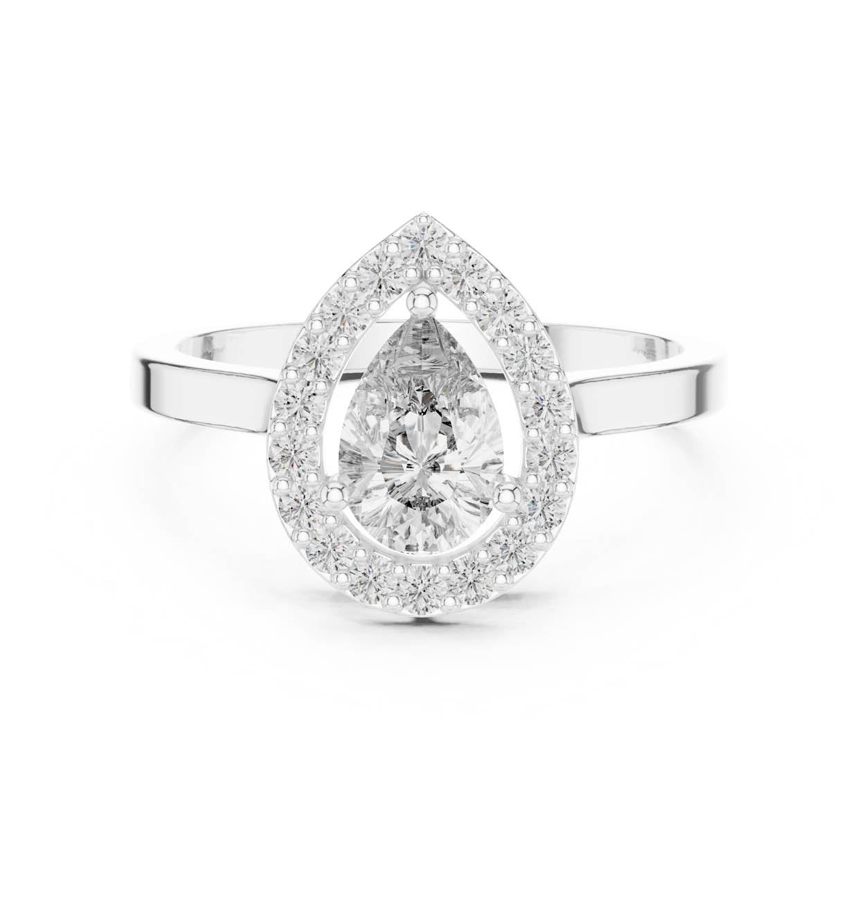 .92 Ct. Pear-Shaped Diamond Halo Ring (ALR-30)