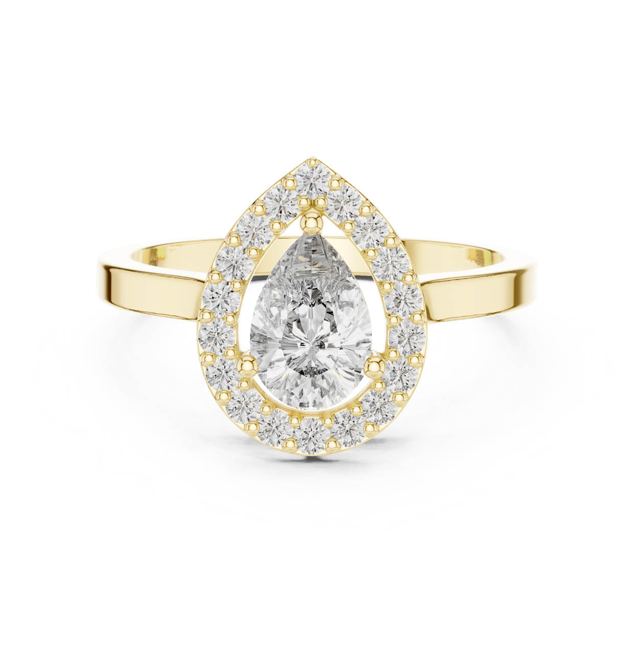 .92 Ct. Pear-Shaped Diamond Halo Ring (ALR-30) 5
