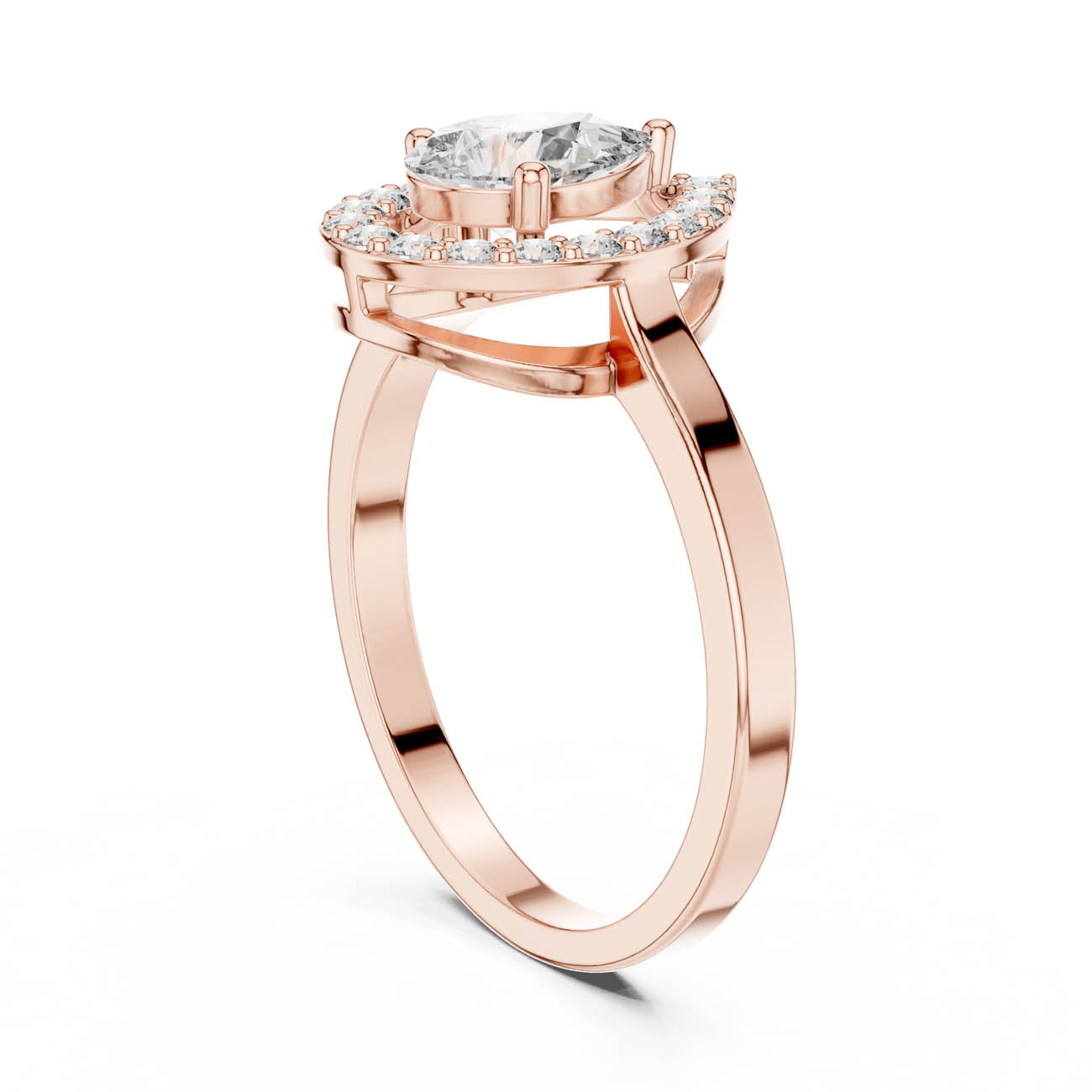 .92 Ct. Pear-Shaped Diamond Halo Ring (ALR-30) 10