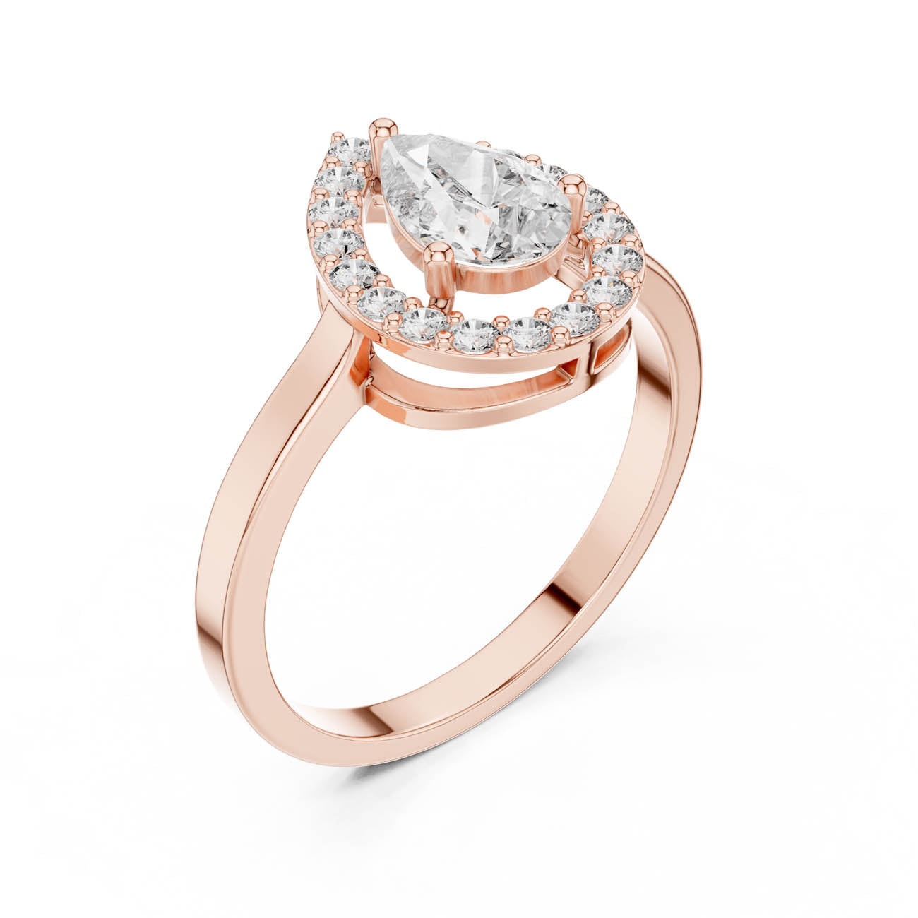 .92 Ct. Pear-Shaped Diamond Halo Ring (ALR-30) 8