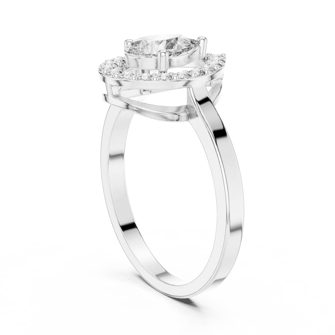 .92 Ct. Pear-Shaped Diamond Halo Ring (ALR-30) 9