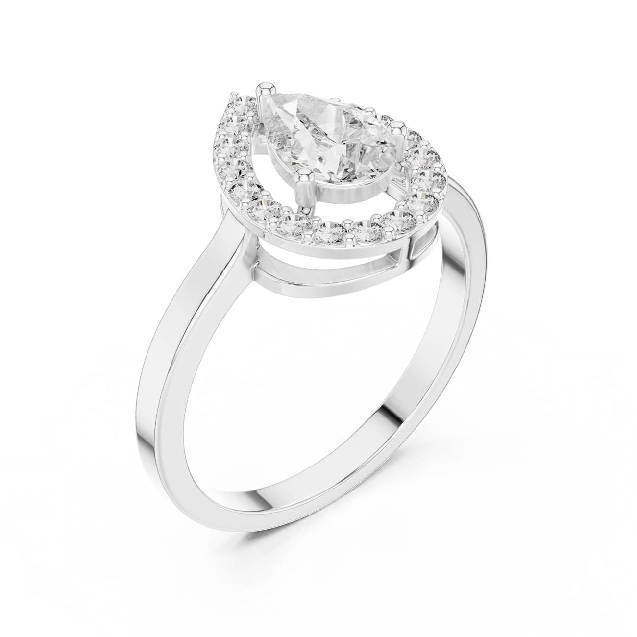 .92 Ct. Pear-Shaped Diamond Halo Ring (ALR-30) 6