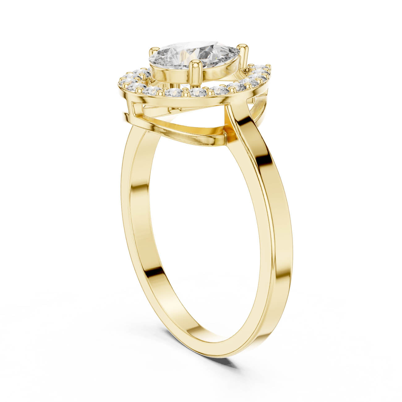 .92 Ct. Pear-Shaped Diamond Halo Ring (ALR-30) 3