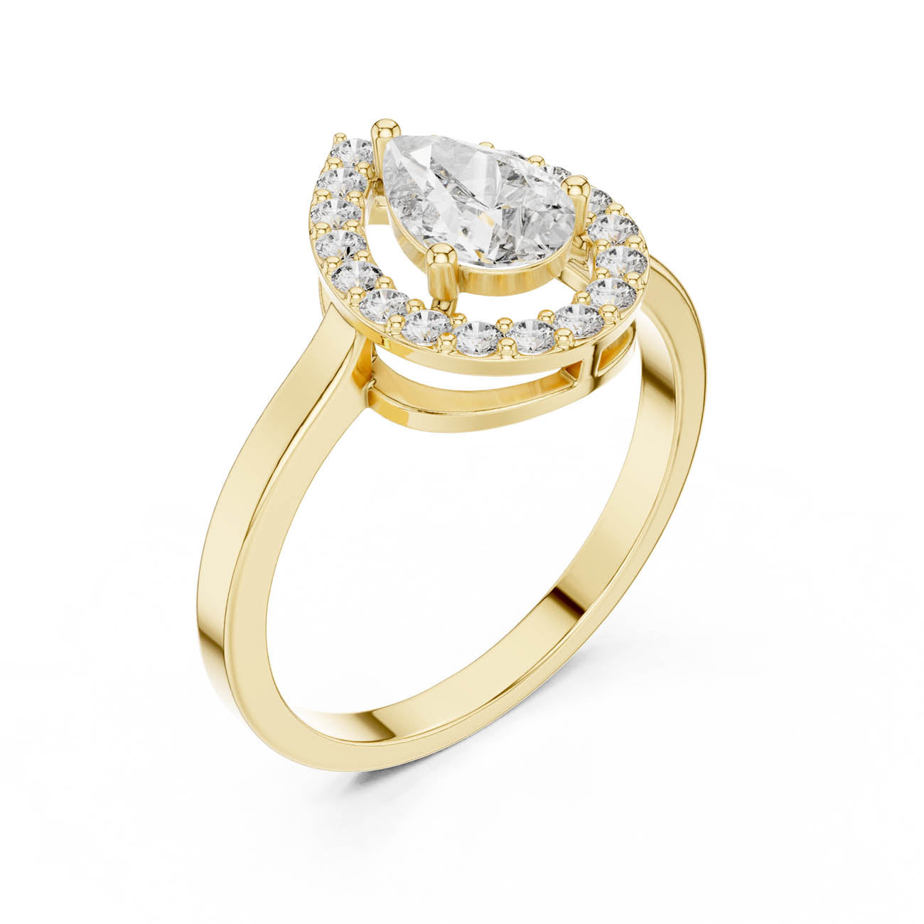 .92 Ct. Pear-Shaped Diamond Halo Ring (ALR-30)