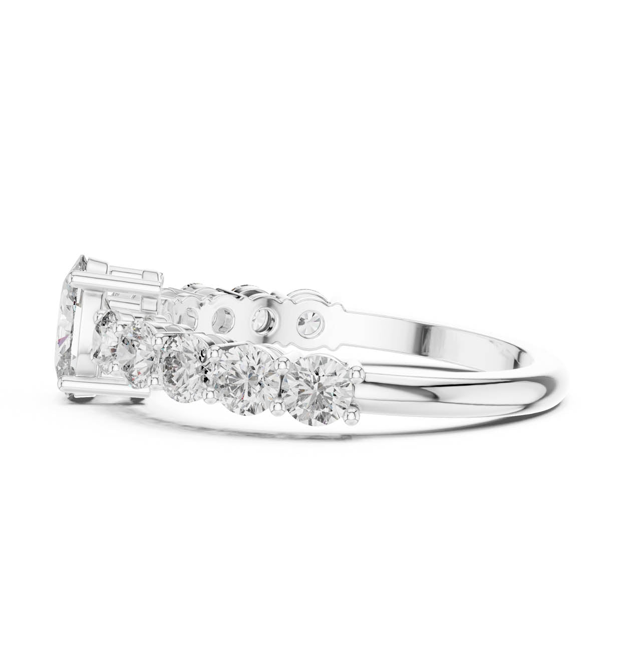 2.30 Ct. Oval Diamond Engagement Ring with Graduated Side Stones (ALR-55) 11