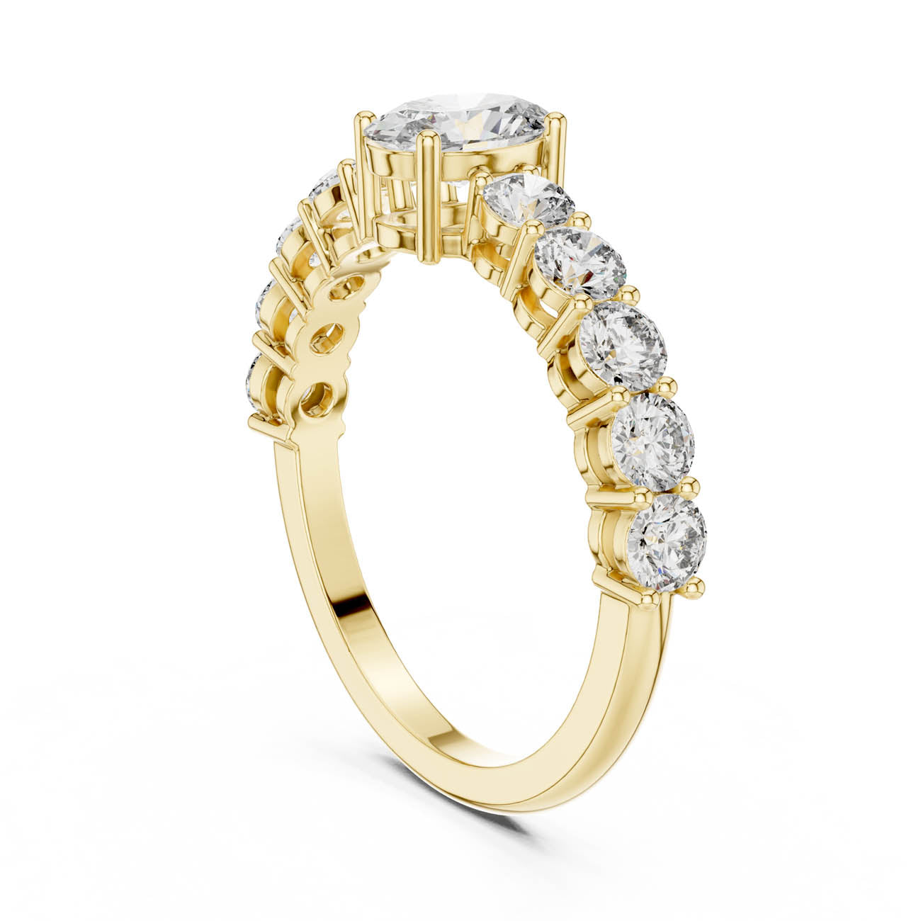2.30 Ct. Oval Diamond Engagement Ring with Graduated Side Stones (ALR-55) 3