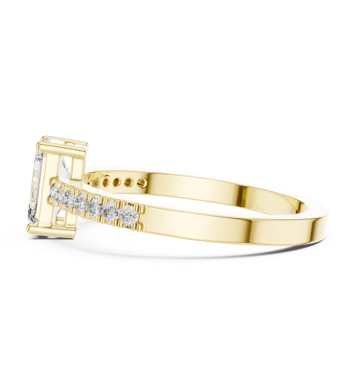 .63 Ct. Emerald Cut Diamond Ring with Pavé Side Stones (ALR-61) 10