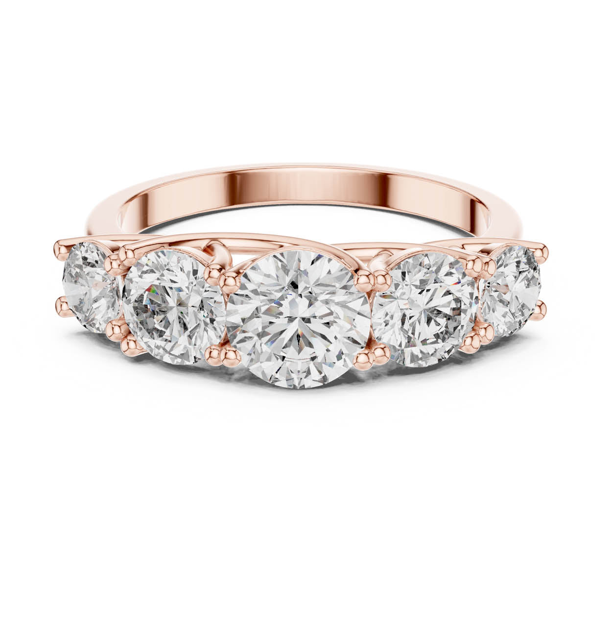 2.45 Ct. Classic Five-Stone Round Diamond Ring (ALR-70) 5