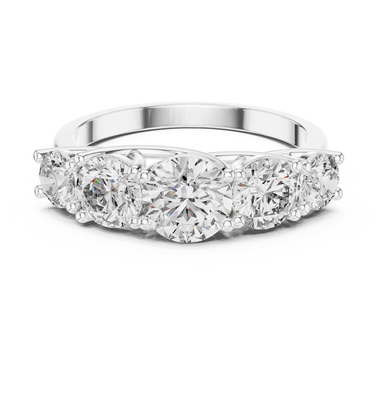 2.45 Ct. Classic Five-Stone Round Diamond Ring (ALR-70) 7