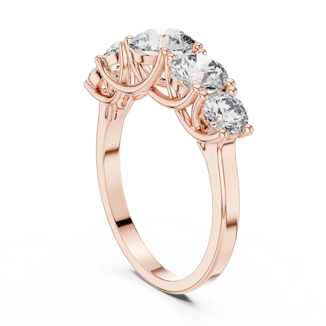 2.45 Ct. Classic Five-Stone Round Diamond Ring (ALR-70) 9